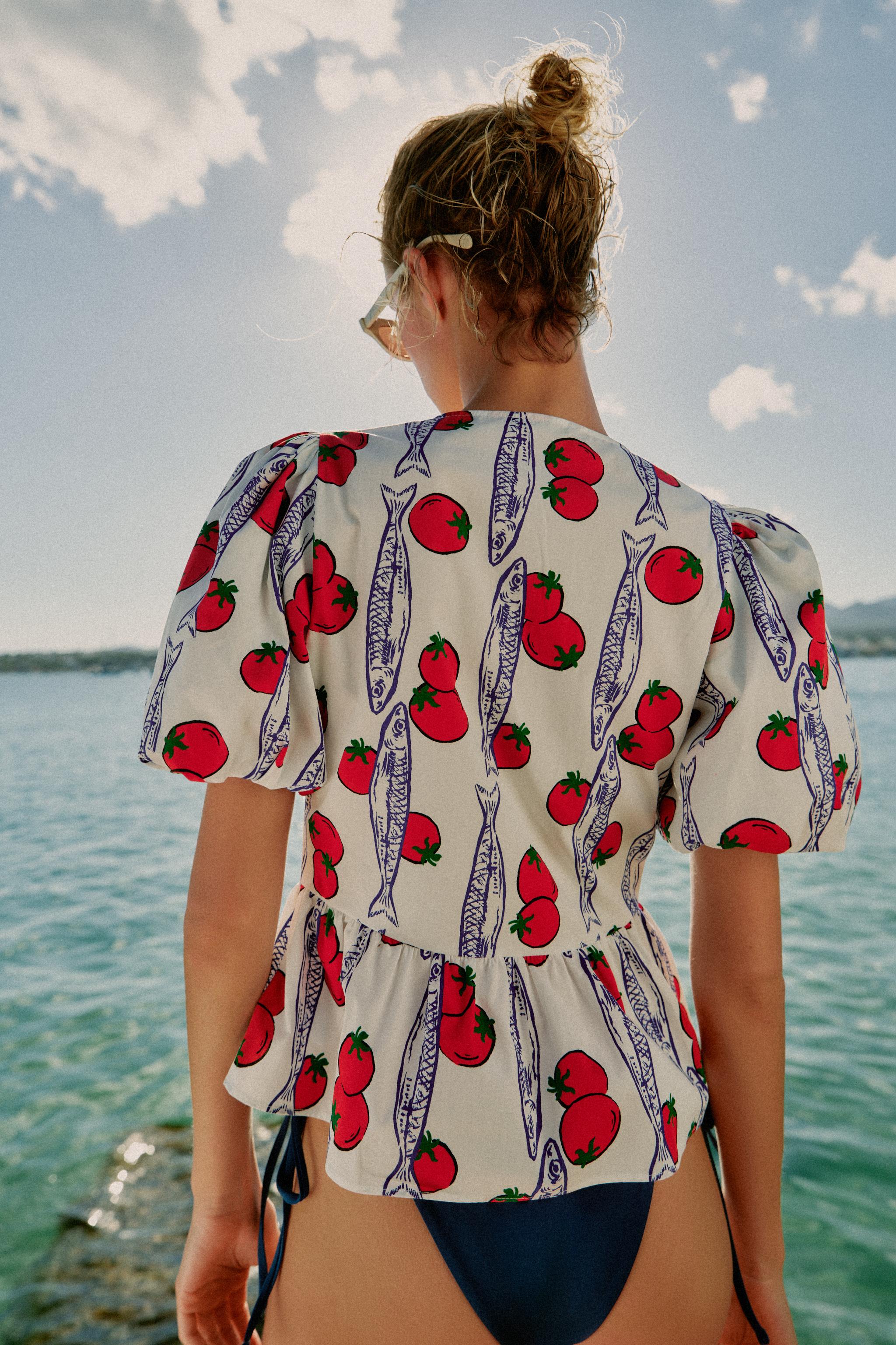 PRINTED SHIRT WITH BOWS